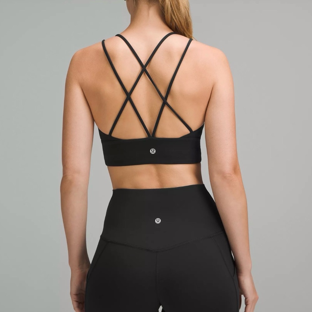 Lululemon Nulu™ Strappy V-Neck Yoga Bra BLK 6